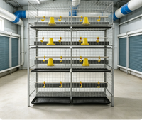 Cage à poulets robuste à 4 étages et 2 portes en acier galvanisé pour 80 oiseaux