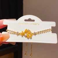 Pulsera de Flores con Circonitas de Colores, Chapada en Oro de 18K, Resistente al Agua y al Deslustre, de Acero Inoxidable, Marca Fanhua