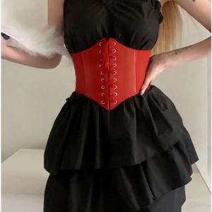 Cinturón Corsé Vintage de Encaje para Mujer con Espalda Elástica, Cinturón Ancho de Piel Sintética para Vestidos de Fiesta - Product Image 1