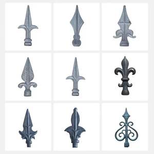 رمح رأس مسدس رأس درابزين للزينة ملحقات معدنية سياج بوابة قصدير رأس رمح أنبوب مربع مربع - Product Image 1