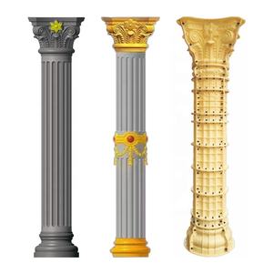 Nhiều kích cỡ vòng cổ điển dọc sọc xi măng bê tông khuôn mẫu đá Roman cột trụ cột - Product Image 1