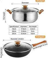 Penjualan Langsung Pabrik 12pcs Set Panci dan Wajan Anti Lengket Stainless Steel Set Panci dan Wajan Induksi Peralatan Masak Dapur Set Peralatan Memasak