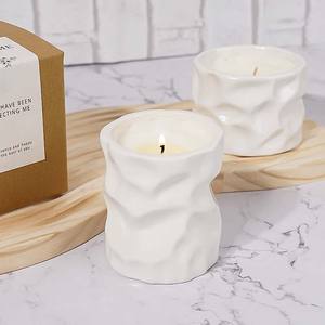 Fragancia personalizada vainilla té helado naranja personalizado único cerámica vela recipiente velas perfumadas con etiqueta privada - Product Image 1