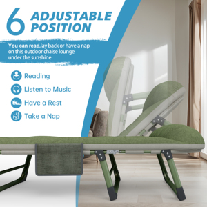 Ghế xếp dã ngoại màu xanh đậm, di động, có thể gấp gọn, dùng làm giường xếp ngoài trời, thích hợp cho du lịch, văn phòng và cắm trại - Product Image 6