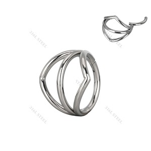 Anillos de nariz con bisagras de acero inoxidable quirúrgico 316L, Piercing para el cuerpo con clicker a la moda, anillos para labios, cartílago de hélice, Rook Zircon para niños - Product Image 4