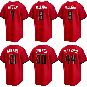 Livraison directe, maillot de baseball imprimé respirant unisexe pour adultes # 44 Elly De La Cruz # 30 Griffey Jr. # 9 Matt McLain Short - Product Image 1