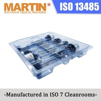 Boîte sous blister pour trocart chirurgical jetable, emballage d'instruments médicaux thermoformé sous vide en PETG, stérile, OEM ODM, certifié ISO13485