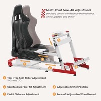 Cockpit de simulateur de course entièrement réglable LRS12-BS02 avec siège, support de levier de vitesses, volant de jeu, simulateur de conduite pour Logitech G920
