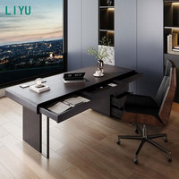 Bureau de direction Liyu, mobilier de bureau, bureaux avec tiroirs, bureau de direction de luxe, table de bureau en bois, meubles pour Dubaï