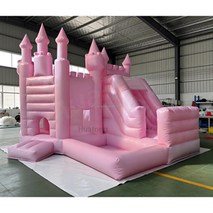 Château gonflable rose combiné avec toboggan, château de saut, maison de rebond <span class=keywords><strong>pour</strong></span> les enfants, <span class=keywords><strong>fête</strong></span> d'<span class=keywords><strong>anniversaire</strong></span>, <span class=keywords><strong>location</strong></span> <span class=keywords><strong>pour</strong></span> événements de mariage - Product Image 3