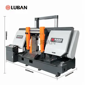 LUBAN Band Saw gergaji panjang Horizontal besar Band Saw GB4260 mesin pemotong logam