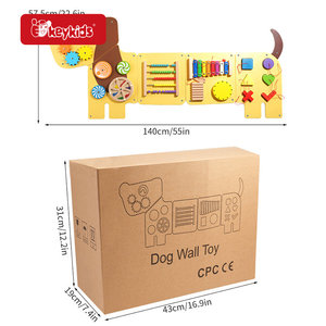 Gioco da Parete in Legno per Bambini a Forma di Cane Giallo - Abaco Xilofono per l'Apprendimento Precoce e il Gioco di Abbinamento Forme W12D787 - Product Image 2