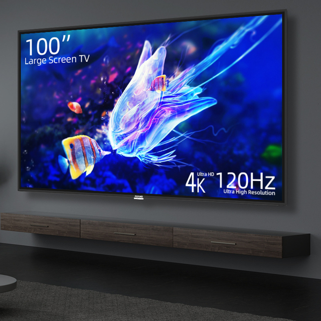 ASANO 100inch Universal Android Flatscreen 100 110" Led Dled Tv 4k Led Televisor Smart Tempered Glass Explosion-proof Tv