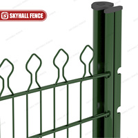 Double barrière décorative soudée de sécurité de fil horizontal avec des poteaux d'individu-serrure