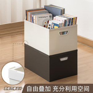 Storage Box Rectangular White <b>Large</b> Capacity Book Storage For Classroom Shelf Organization - Product Image 4