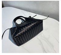 Nouveau Sac Fourre-Tout Tressé de Luxe Léger Mode 2025 en Cuir Véritable, Sac à Main Femme en Cuir, Sac Seau à Bandoulière
