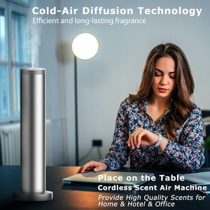 Silver Metal Tower Scent Diffuser APP Smart Control Standing Aroma Machine for Hotel Homestay Office Fragrance Machine - Product Image 3