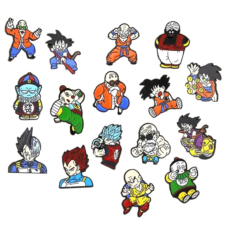 China Manufacturer Cheap Wholesale Custom Metal Cute Cartoon Anime Soft Hard Enamel Cap Hat Collar Badges Lapel Pins for Clothes