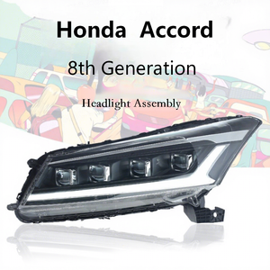 ชุดไฟหน้ารถยนต์ดัดแปลง 12V พร้อมเลนส์ LED ไฟวิ่งกลางวันและไฟเลี้ยว สำหรับรถยนต์ฮอนด้าแอคคอร์ด รุ่นที่ 8 ปี 08-13 - Product Image 1