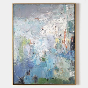 Peinture sur toile personnalisée haut de gamme en gros, art mural fait main, décoration intérieure, peinture à l'huile abstraite neutre texturée 3D pour la maison et l'hôtel - Product Image 2