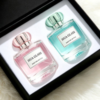 Maßgefertigte Herren-Parfümflasche Klares Quadratisches Glas 100ml Mit Crimp-Sprühkopf und Verpackungsbox für Luxus-Duftmarken