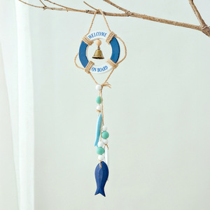 Campana Colgante de Estilo Mediterráneo con Anillo, de Madera Maciza y Cuerda de Cáñamo, Campanilla de Viento, Decoración para el Hogar, Artículos Colgantes - Product Image 2