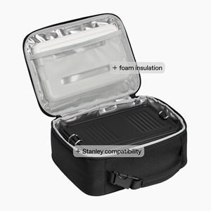 Sac isotherme pour déjeuner 3,5 L avec bandoulière réglable et fermeture éclair, design moderne, rose quartz - Product Image 4