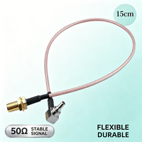 Câble coaxial RG316 de haute qualité SMA femelle vers CRC9 mâle à angle droit, 15 cm, 50 ohms, câble de raccordement en cuivre pour antenne WiFi