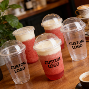 Gobelets en plastique givré en forme de U à paroi simple personnalisés 90 mm 1000 ml avec couvercle pour jus - Product Image 4