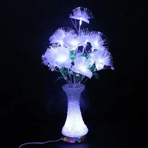 Bán Buôn Trung Quốc Nhà Cung Cấp <span class=keywords><strong>Led</strong></span> Sợi Quang Phalaenopsis Hoa Nhân Tạo Trong Eo Crystal Vase - Product Image 2