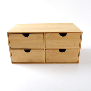 Cajas de almacenamiento de bambú, organizadores de cajones para escritorio, gabinetes de almacenamiento de oficina de madera con cajones de varias capas, cajas organizadoras - Product Image 4