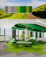 Dalles de moquette modulaires artistiques et colorées, avec support amortissant, ignifuges, carrées, en PVC vert, en nylon, adaptées aux animaux domestiques, antidérapantes, pour hôtels