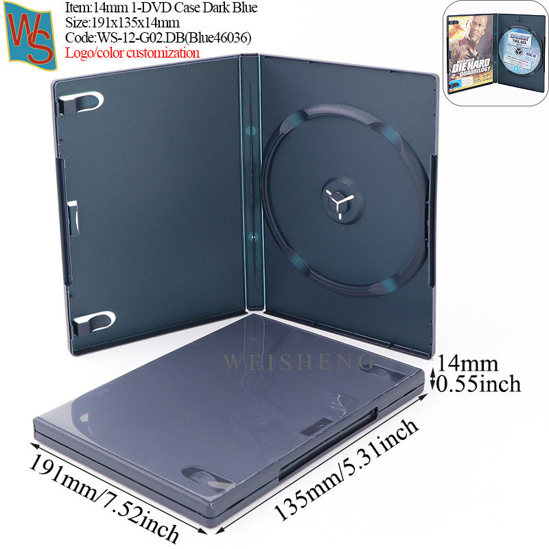 Boîtier 1-DVD 14 mm G02 - Bleu foncé