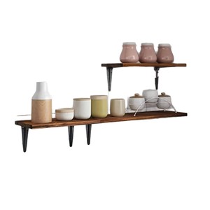 Wooden <b>Wall</b> <b>Mounted</b> Storage Rack 3 Tier Rectangle For Living Room Home Decor Display <b>Shelf</b> - Product Image 5
