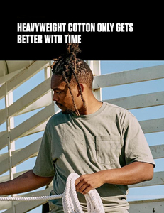 New Men's Casual Loose Fit 220g Jersey Short-Sleeve <b>Pocket</b> <b>T</b>-<b>Shirt</b> 100% Cotton Digital Printing Letter Design Eco-Friendly Quick - Product Image 4