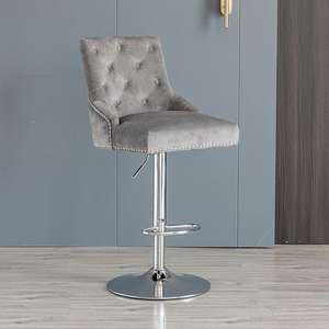 <span class=keywords><strong>Chaise</strong></span> <span class=keywords><strong>de</strong></span> <span class=keywords><strong>bar</strong></span> haute <span class=keywords><strong>de</strong></span> luxe moderne en tissu <span class=keywords><strong>de</strong></span> velours noir avec pieds en métal pour meubles <span class=keywords><strong>de</strong></span> <span class=keywords><strong>bar</strong></span> à manger et à la maison - Product Image 4