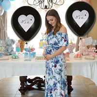 Ballons de Révélation de Sexe Noirs de 36 Pouces, Ballon de Révélation de Sexe, Fournitures de Confettis Roses, Décorations de Fête de Révélation Garçon ou Fille