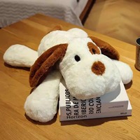 Coussin chauffant personnalisé pour chien, grand, chaud, micro-ondable, super doux, en peluche longue, blanc, avec rembourrage en coton PP lesté, 60 cm, mignon