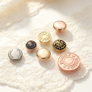 Vintage Zinc Alloy Decorative Metal <b>Buttons</b> Custom Logo Round Shank <b>Buttons</b> For Coat Blazer Suit Garment - Product Image 5
