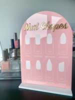 Signe d'affaires en acrylique de table avec logo personnalisé Plaque en forme de L pour ongles en forme de salon de beauté