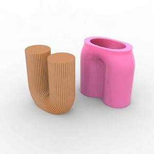 1 cái sáng tạo u-sọc Silicone nến khuôn 3D vòm hình nón xoăn hương liệu sáp khuôn thực phẩm lớp Silicone khuôn trang trí nhà - Product Image 6