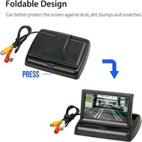 Mini Pantalla de Monitor plegable Digital de 4,3 pulgadas para coche, camión, vehículo, vista trasera, Kits de estacionamiento inverso, pantalla LCD