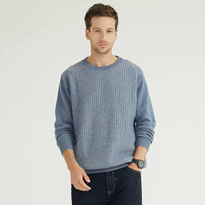 OEM Personnalisé Hommes 90% Laine 10% Cachemire Col Rond Pull Pull Tricoté Pulls pour Hommes BSCI WRAP Tricots Fabricant - Product Image 3
