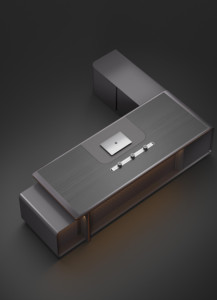 Bàn đứng nhỏ gọn hiện đại với quản lý cáp và cổng USB khung kim loại bàn điều hành cao cấp tùy chỉnh CEO bàn văn phòng - Product Image 5