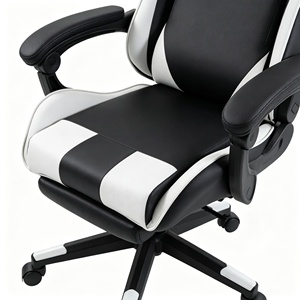 Sedia da Gaming in Pelle PU con Schiuma ad Alta Densità, Poggiapiedi Ergonomico Reclinabile, Poggiatesta Regolabile, Sedia Girevole da Corsa con Rotazione a 360 Gradi - Product Image 6