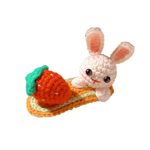 Pinzas para el Cabello con Diseño de Conejo Acostado en 3D, Estilo Pastoral, Hechas a Mano, con Fresa, para <span class=keywords><strong>Mujer</strong></span> y Niña - Product Image 5