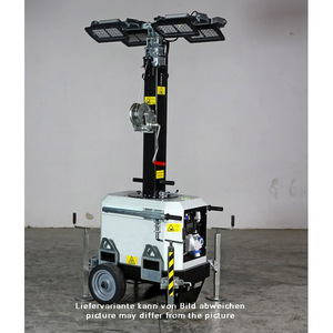 Mât d'éclairage manuel de qualité supérieure pour châssis, avec générateur, chariot à main de 7,0 mètres, résistance au vent de 100 km/h, puissance de fonctionnement de 36,9 kW - Product Image 1