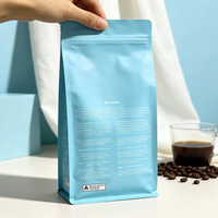 Sachet d'emballage en aluminium à soufflet latéral avec logo personnalisé, résistant à l'humidité, pour 1 kg de grains de café ou de poudre de café, vente en gros