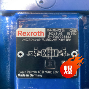 R900705138 4WRZE10W6-85-7X/6EG24N9ETK31/F1D3M วาล์วควบคุมทิศทางแบบสัดส่วน NG10 ควบคุมด้วยไพล็อต 170 ลิตร/นาที 315 บาร์ พร้อม OBE - Product Image 2