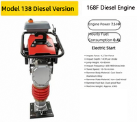 Compacteur vibrant diesel Modèle 138 168F pour terrassement et compactage de sols